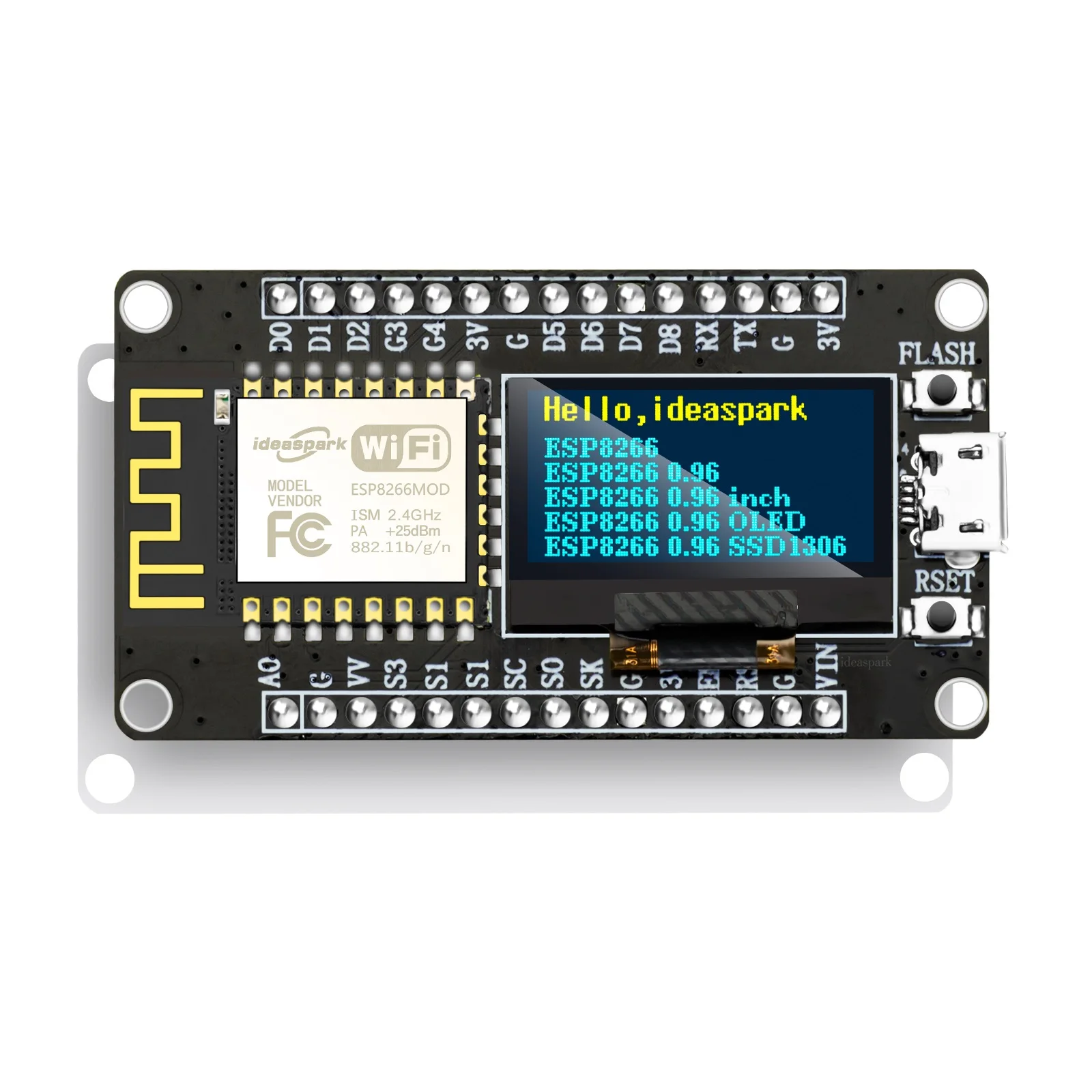 

ESP8266 NodeMCU Development Board 0.96 Inch OLED Display,CH-340,ESP-12E WiFi Module,Micro USB for Arduino/Micropython ESP8266