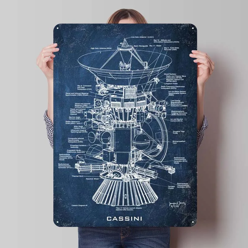 Металлическая вывеска Cassini космический постер украшение комнаты жестяная
