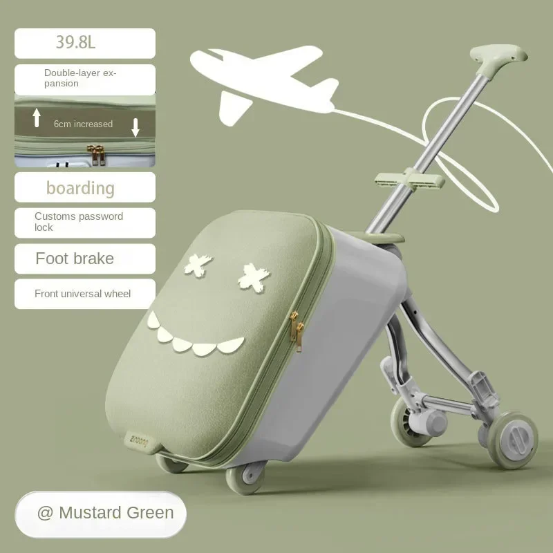 Новый обновленный чемодан для мальчиков и девочек ленивый может сидеть