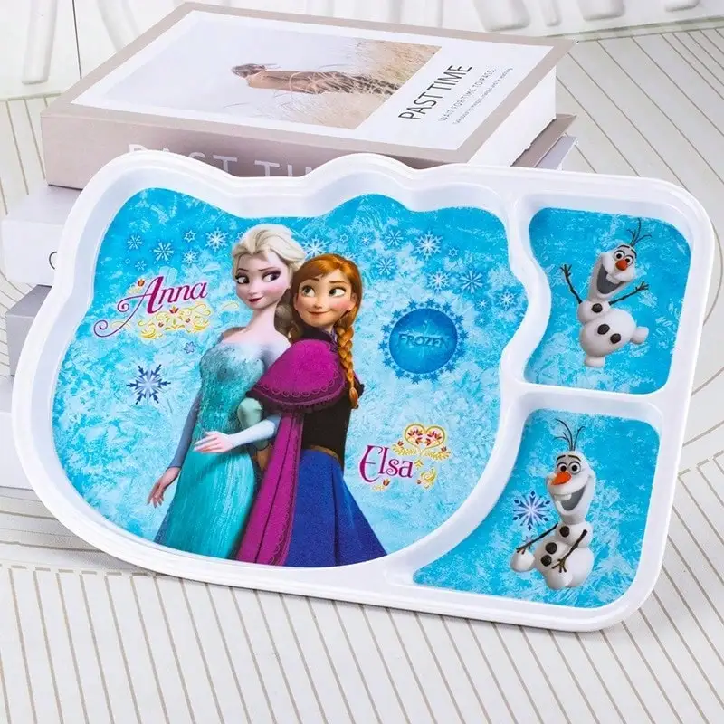 Фото Обеденные тарелки Disney с изображением принцессы Эльзы на тему «Замороженного сердца», идеально подходят для еды, портативной посуды и кемпинга, путешествий №5