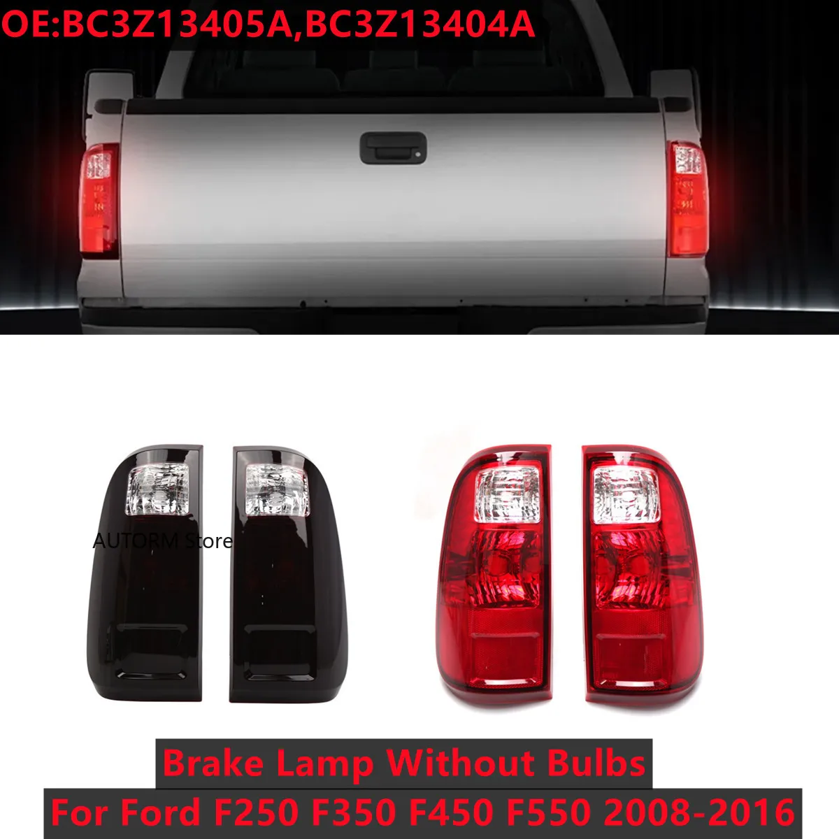 

Пара задних фонарей заднего бампера BC3Z13405A BC3Z13404A для Ford F-250 F-350 F-450 F-550 2008-2016 стоп-сигнал без лампы F250 F350