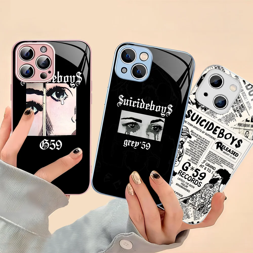 Чехол для телефона New World S-SuicideboyS из закаленного стекла Iphone 14 13 12 11 Pro Mini XS MAX 14Plus X XR