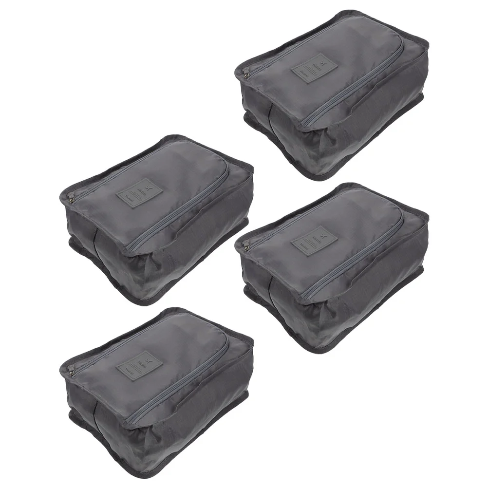 

4Pcs Travel Shoes Organizer Dust Proof Shoes Holder Sneaker Storage Bag (Grey)