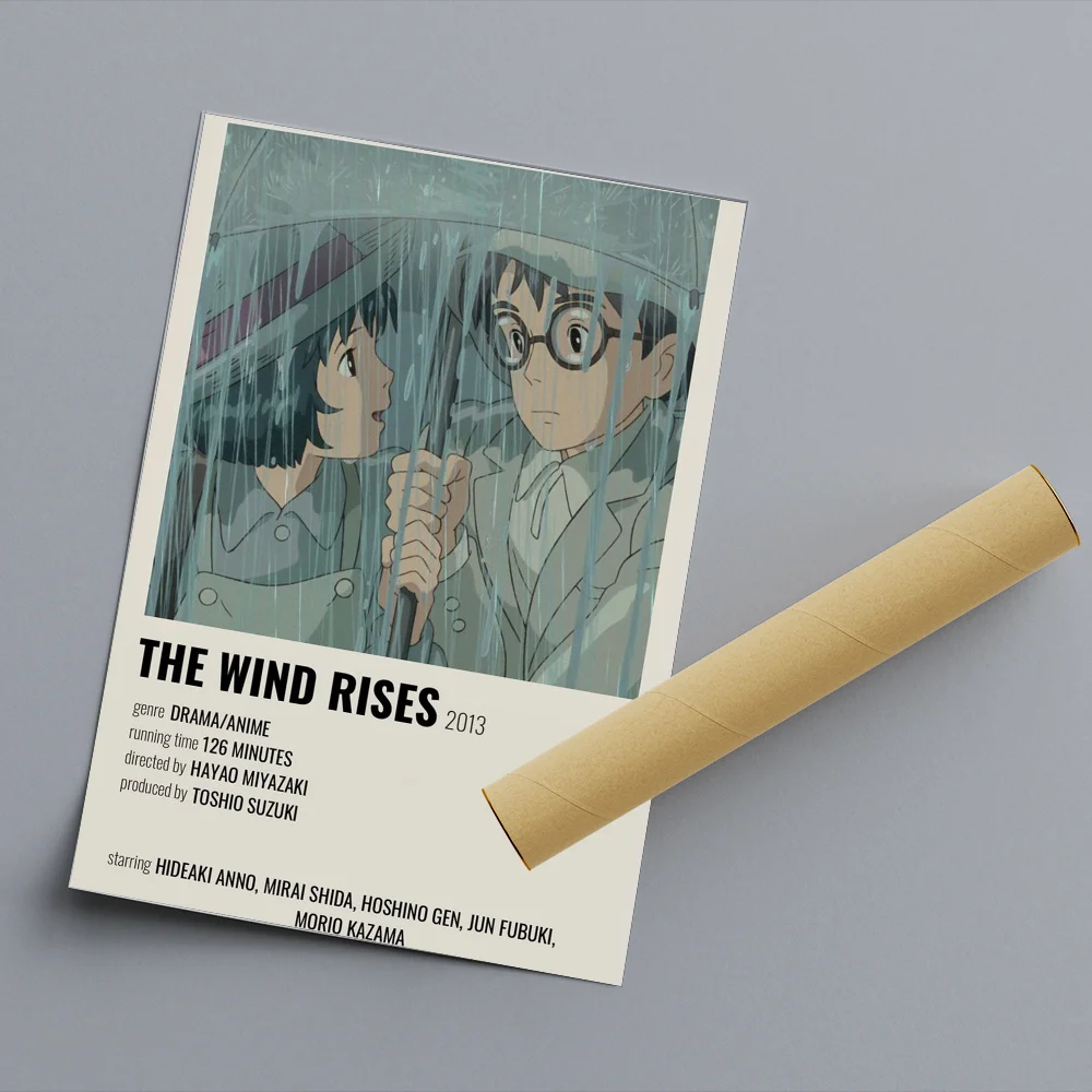 Japanese Famous Movie G-ghibli Poster Sticky Wall Art Printing Waterproof Home Living Bed Room Garage Bar Aesthetic Decor