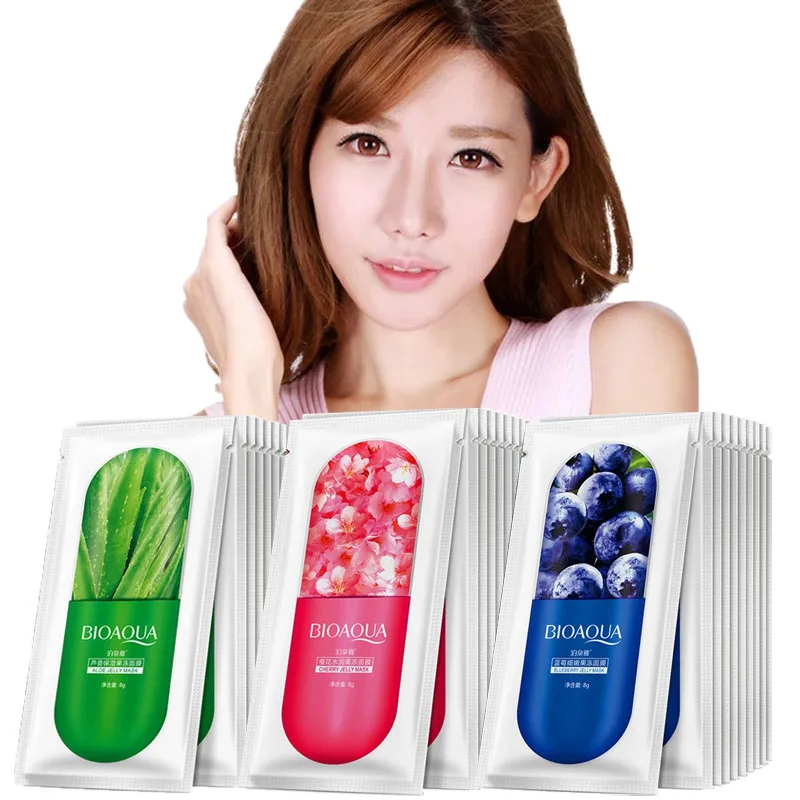 

30pcs BIOAQUA Sakura Jelly Masks for Face Moisturizing Oil Control Nourishing Firming skincare Face Mask Facial Mask Skin Care