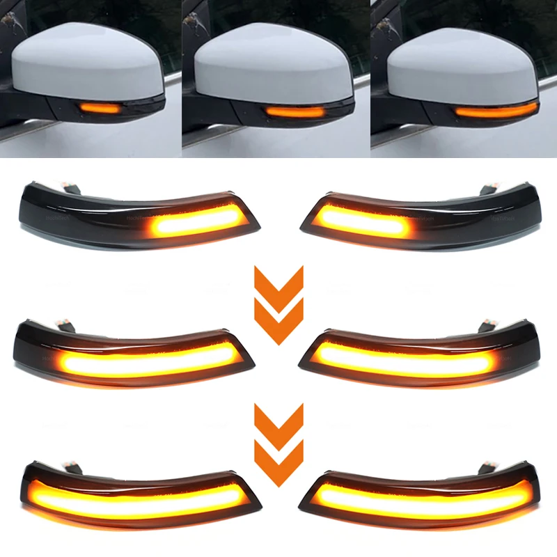 For Ford Focus Mk3 LED Light 2 3 Mk2 Mondeo Mk4 Turn Signal Lamp Flowing Side Wing Rear View Mirror Blinker Dynamic