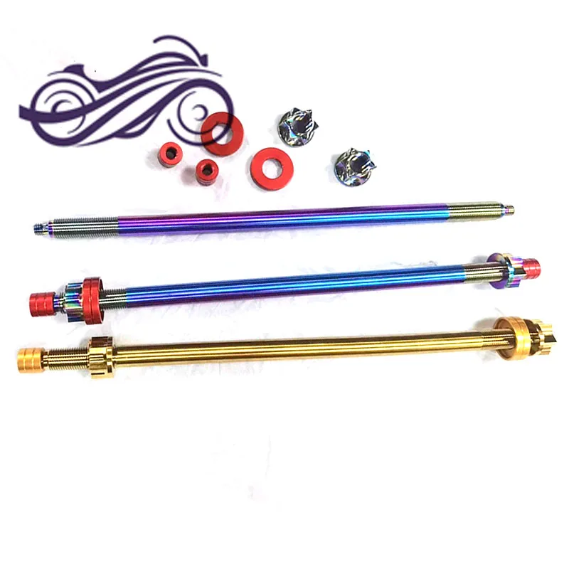 

Motorcycle Wheel Rim Axle With Nuts M10mm 220mm 240mm 304 Stainless Steel Both Side Hub For Honda Yamaha Suzuki 2 stroke DIO JO