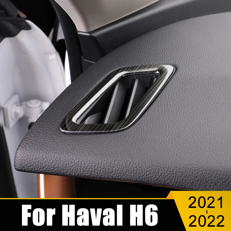 

Stainless Car Dashboard Air Conditioning Vent Outlet Protective Trim Cover For Haval H6 3th 2021 2022 Decoration Accessories