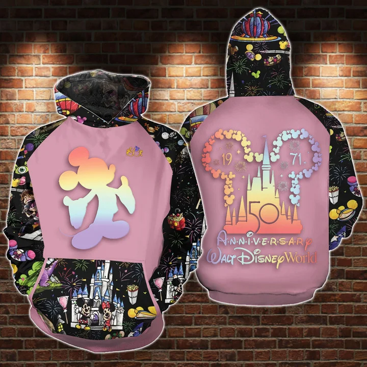 

Толстовка с капюшоном Уолт Диснея, 50-я годовщина, волшебные годы, Уолт Диснея 1971-2021, худи унисекс, подарок для мужчин