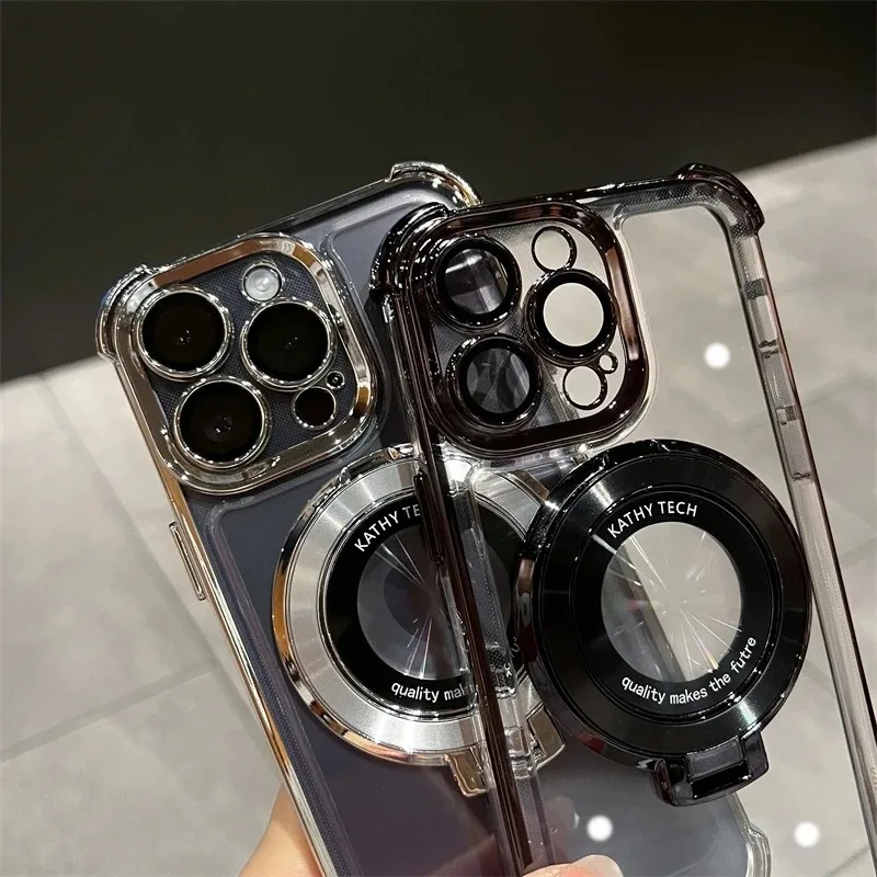 Фото Роскошный противоударный чехол для телефона Huawei P70 P60 P50 P40 P30 Lite Pro Plus Ultra Y9S с магнитным кронштейном, чехол-держатель Magsafe №3