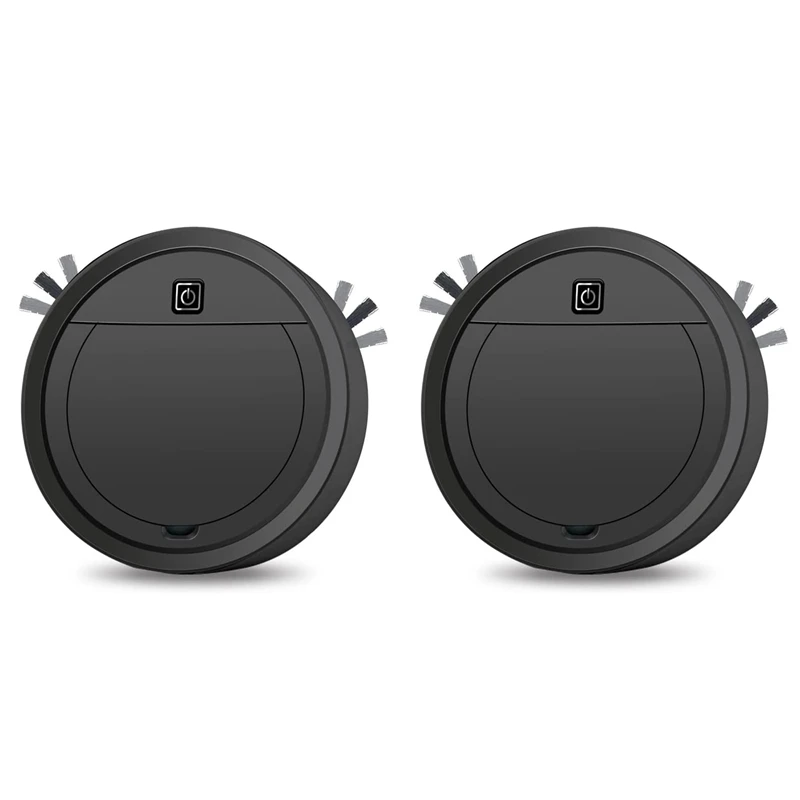 

2X Robot Vacuum Cleaner - Upgraded 2-In-1 Robotic Vacuum And Mop Combo, Super-Thin Quiet, 1500Pa Strong Suction Black
