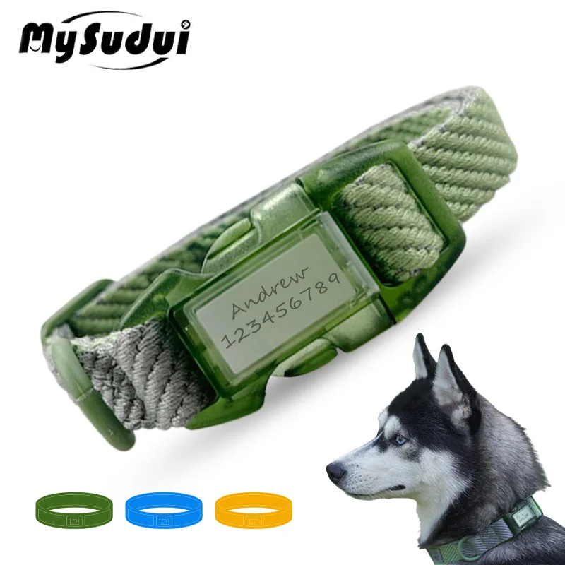 

MySudui Customizable DIY Dog Collar Adjustable Breathable Pet Collar Wear-resistant Comfortable for Small Medium Dogs Outdoor