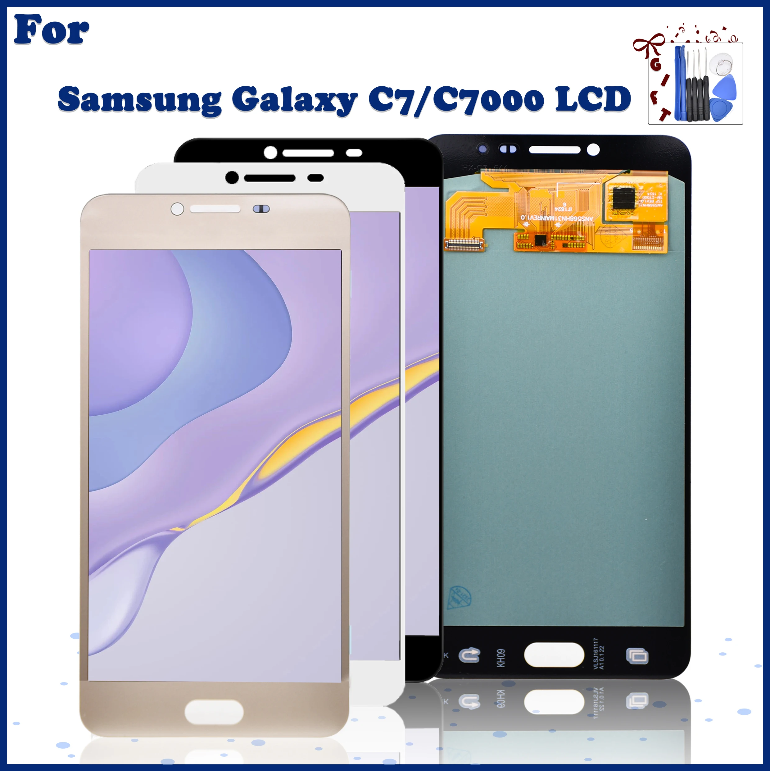 

Original Super AMOLED 5.7"For Samsung Galaxy C7 Display Touch Screen Digitizer Assembly Replacement For Samsung C7 SM-C7000 LCD