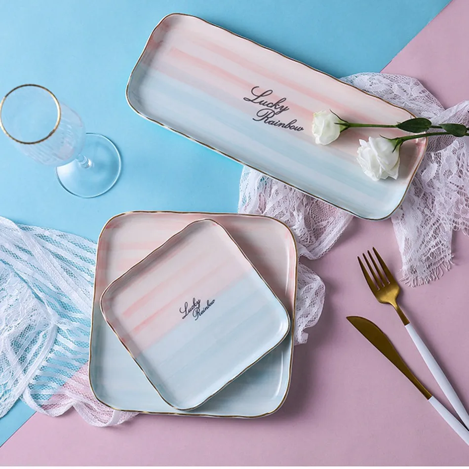 

Ceramic Tableware Home Dining Plate Dish Plate Western Food Steak Plate Creative Personality Pasta Plate Dessert Plate