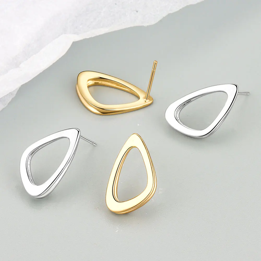 

New silver hollow water drop shape earrings female personality trend fashion simple and exquisite party jewelry gift