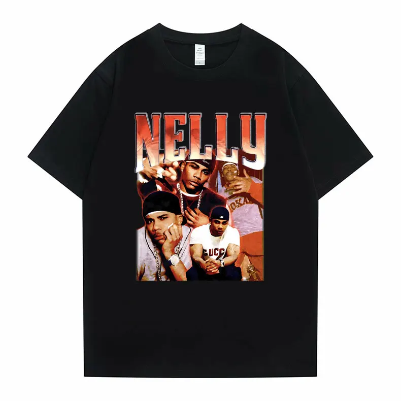 

Rapper 90s Vintage Nelly Graphic Tshirt Short Sleeve Summer Male Loose Cotton Tees Men Women Fashion Hip Hop Oversized T-shirt