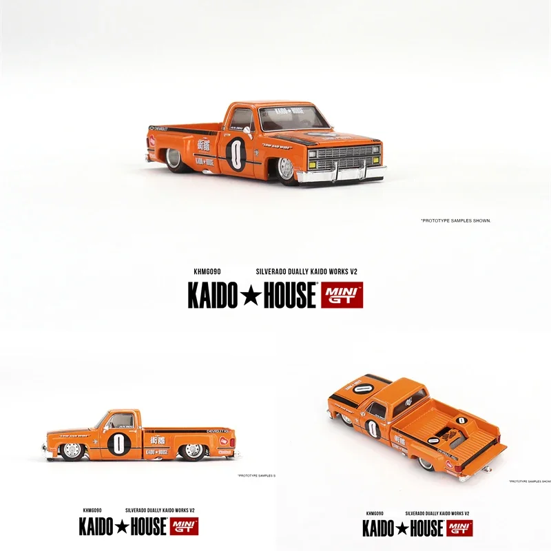 Миниатюрная модель модели автомобилей Kaido House KHMG090 в наличии 1:64 Silverado Dually V2 отлитый
