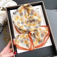 new literary fresh small floral new literary floral small silk scarf decorative scarf long gauze summer sunscreen shawl print