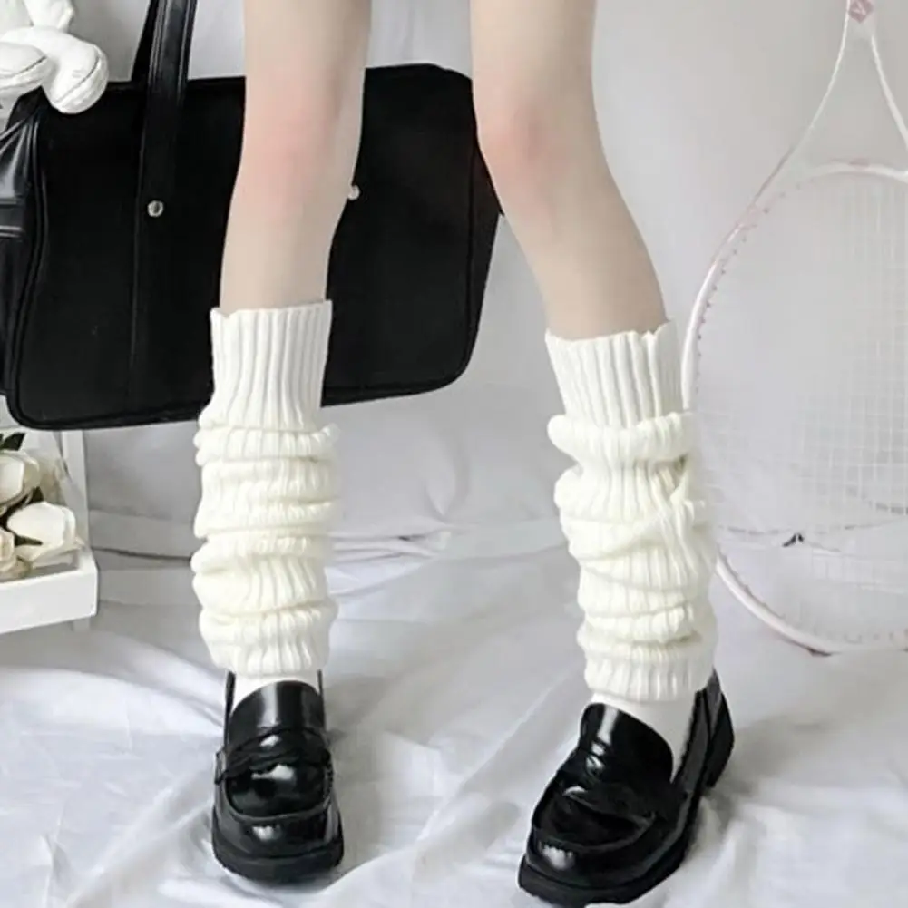 

1 Pair Women Leg Warmers Over Knee Knitted Autumn Winter Long Tube Windproof Boot Cuffs For Outdoor