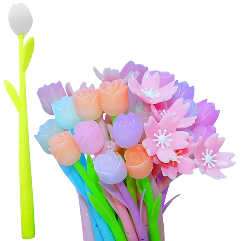 

60Pcs Color-Changing Flower Pen Signature Pen Suitable For School Home Office Children Girl Gift
