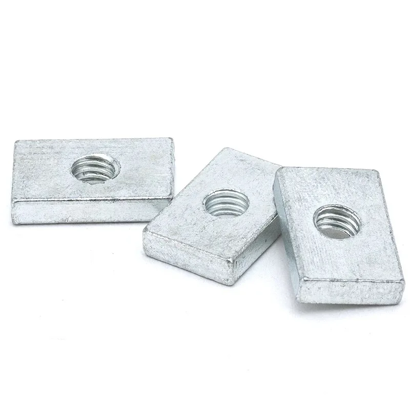 Фото 10/ 50pcs Square Nut M3 M4 M5 M6 M8 Rectangular Nuts Thin Slider Block Nuts Zinc-Plated Carbon Steel Aluminum Profile Accessory №3