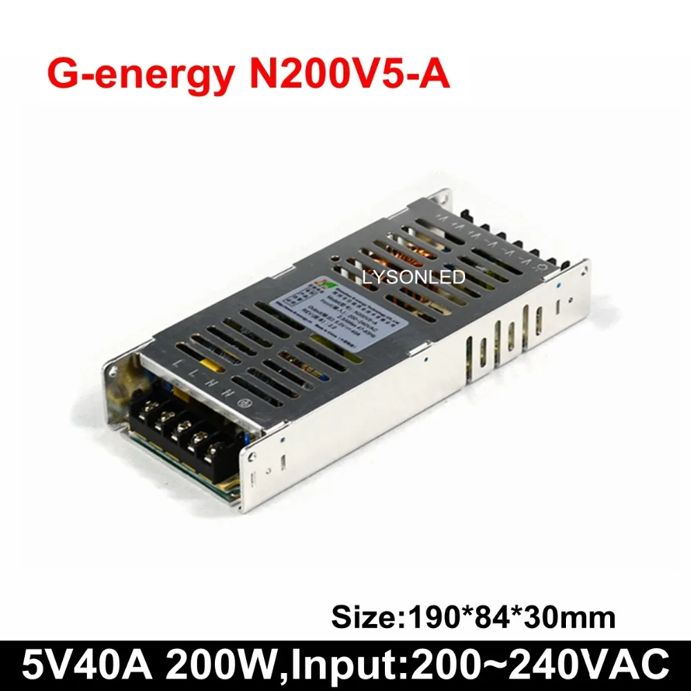 Скидка G-energy N200V5-A Slim 200W Светодиодный дисплей Источник питания DC5V 40A выход
