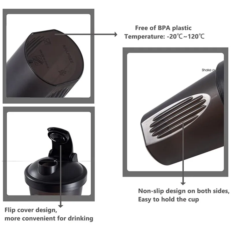 400 мл шейкер бутылки красочный сывороточный протеиновый порошок для фитнеса