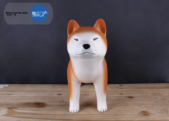 

Cute Cartoon Resin Sculpture Akita Dog Statue Home Decor Crafts Decoration Office Animal Dog Ornaments Decoration Figurine