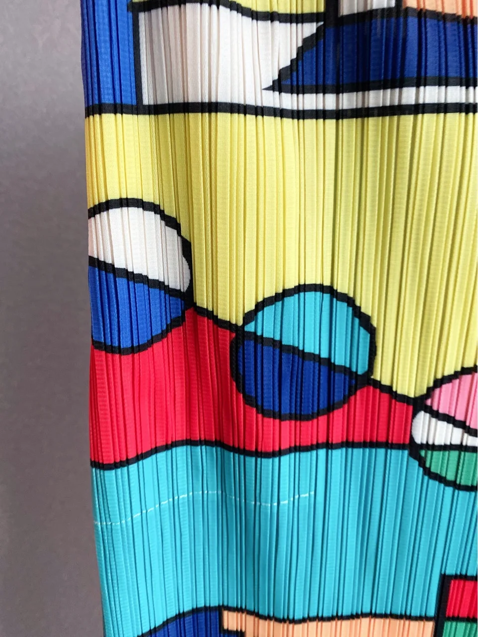 

Pleated Geometric Print High Waist Wrap Skirt Spring Summer Versatile Casual Back Split Skirt