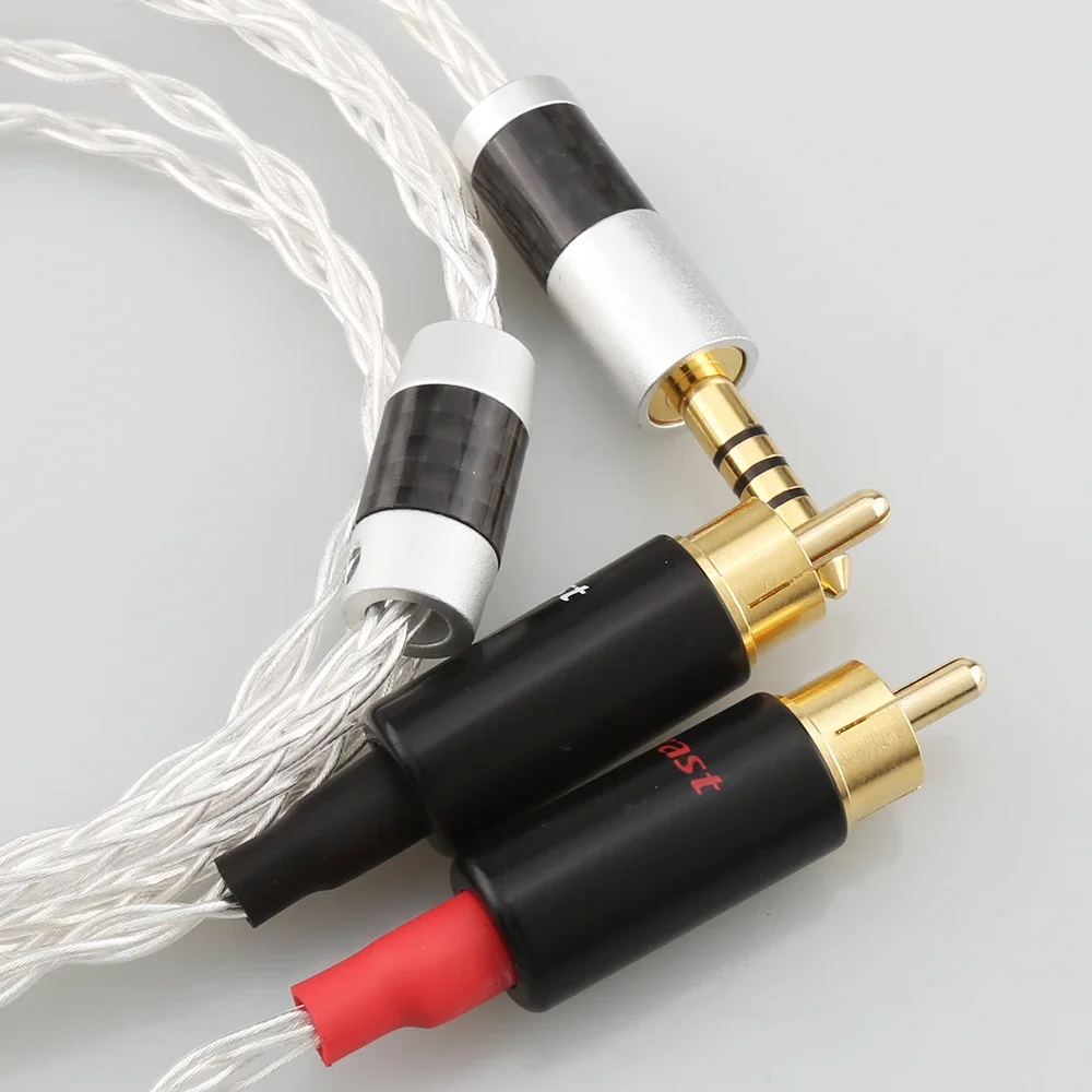 HIFI 8-жильный посеребренный аудиокабель с разъемом 4 мм 3 5 на разъем 2rca aux