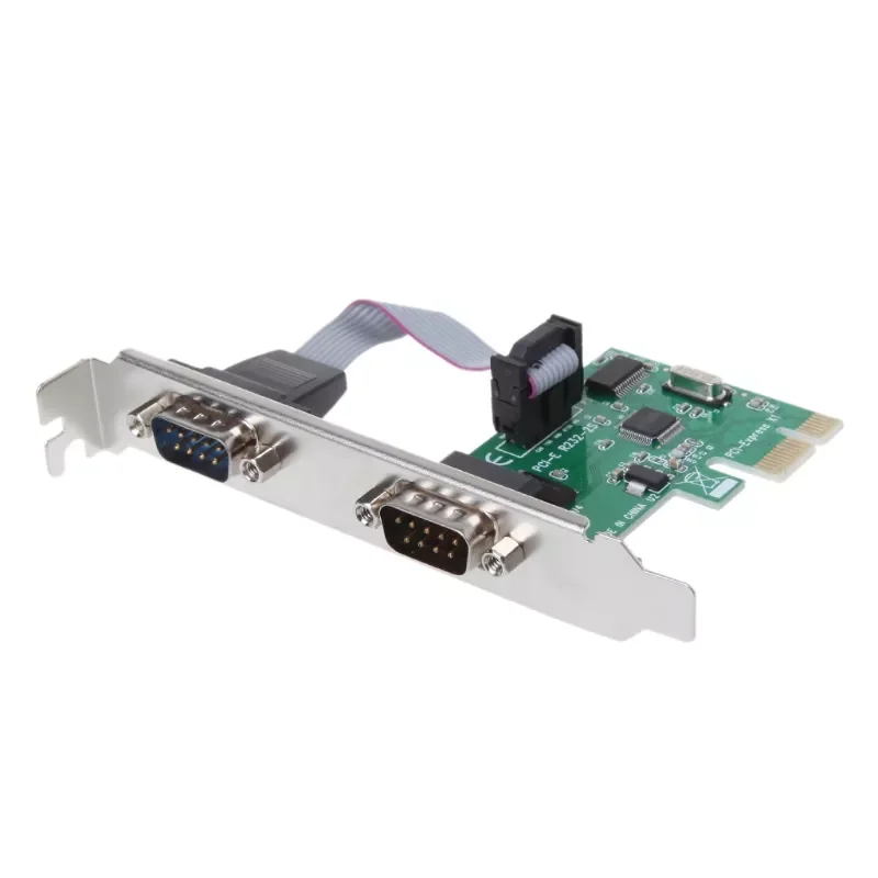 

PCI-E PCI-двойной последовательный DB9 RS232 последовательный контроллер, карта адаптера, экспресс 2 порта