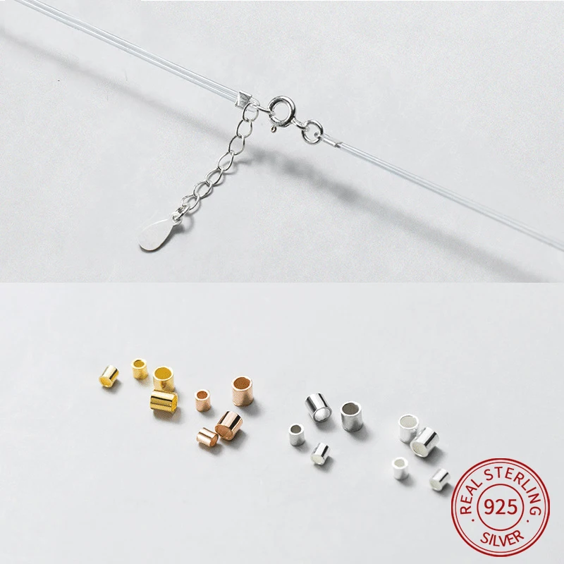 

Серебряные прямые бусины S925 для обжима браслета