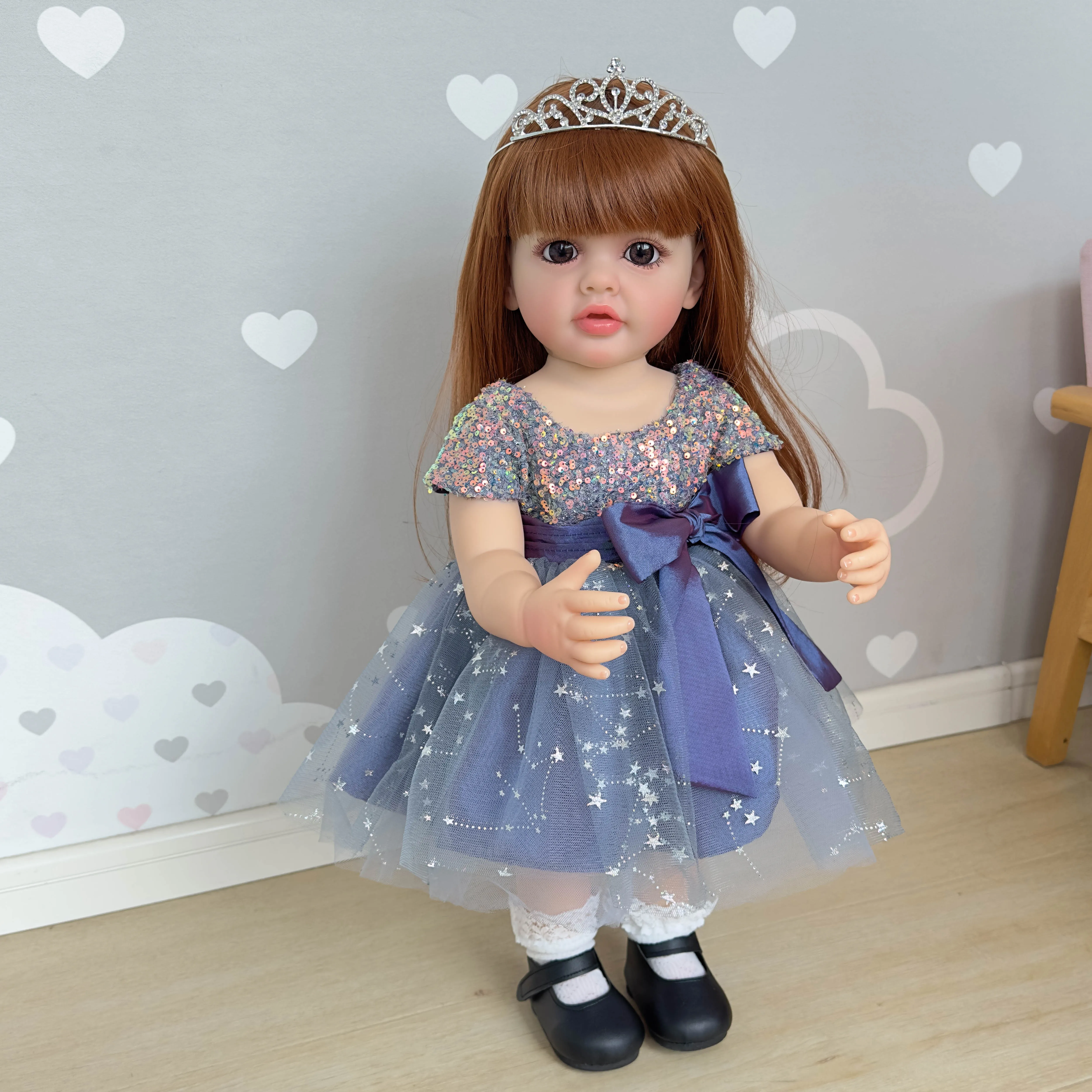55cm Realistic Bebe Reborn Doll Handmade Soft Silicone Baby 