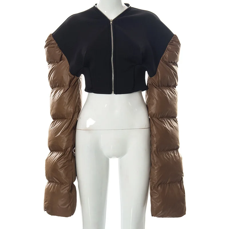2022 women's winter new down jacket slim fit warm stitching jacket jacket