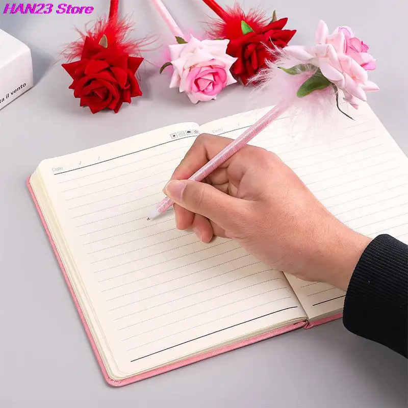 

Creative Artificial Rose Flower Ballpoint Pens 0.5mm 0.7mm Teacher Student Writing Supplies Office School Stationery Gifts 1PC