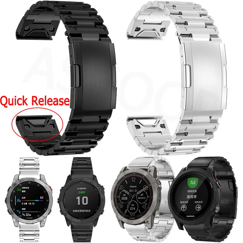 

Браслет из нержавеющей стали для дайвинга Garmin Fenix 7X, 26 дюймов, 22 мм