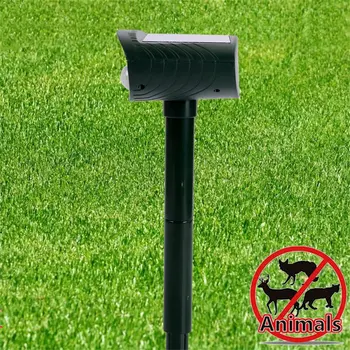 Solar Animal Repellant Ultrasonic Cat Dog Repellant Solar Powered Waterproof Animal Deterrent with 3 Vertical Rod Safety 2