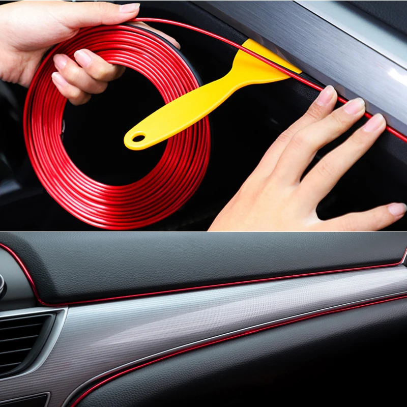 

5m DIY Soft Car Interior Molding Strip Sealing Strip Electroplating Color Film Car Interior Exterior AmbieDecoration Accessories