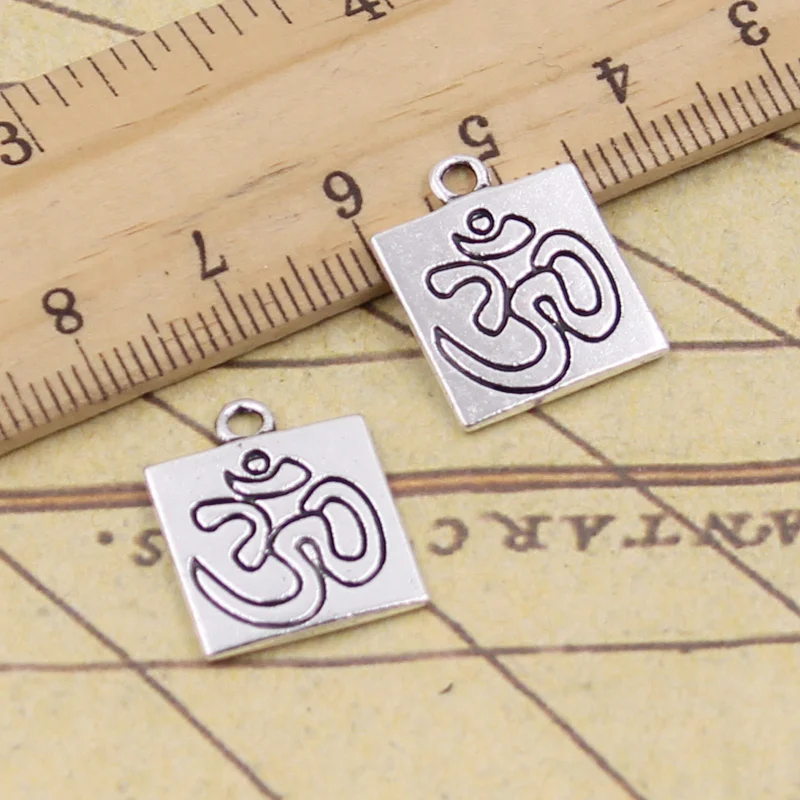 

15pcs Charms Yoga Om 18x15mm Tibetan Pendants Antique Jewelry Making DIY Handmade Craft For Bracelet Necklace