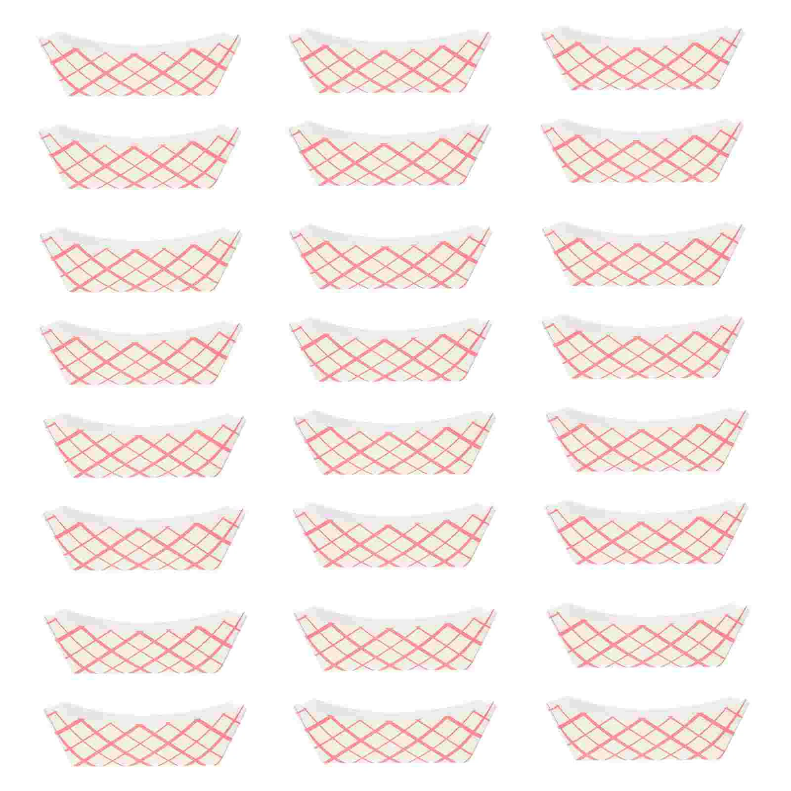 

50 Pcs Dessert Plate Disposable Trays Household Paper Party Accessory Gathering Supply Boat Multi-function Convenient Food