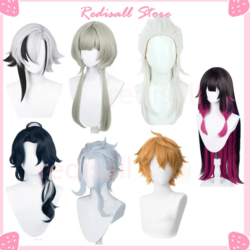 

Парик Genshin Impact Fatui, татага, Пьеро, пантолон, арлекарно, доктор сандрон, дамселет, колонна, розовый, белый, синий, черный