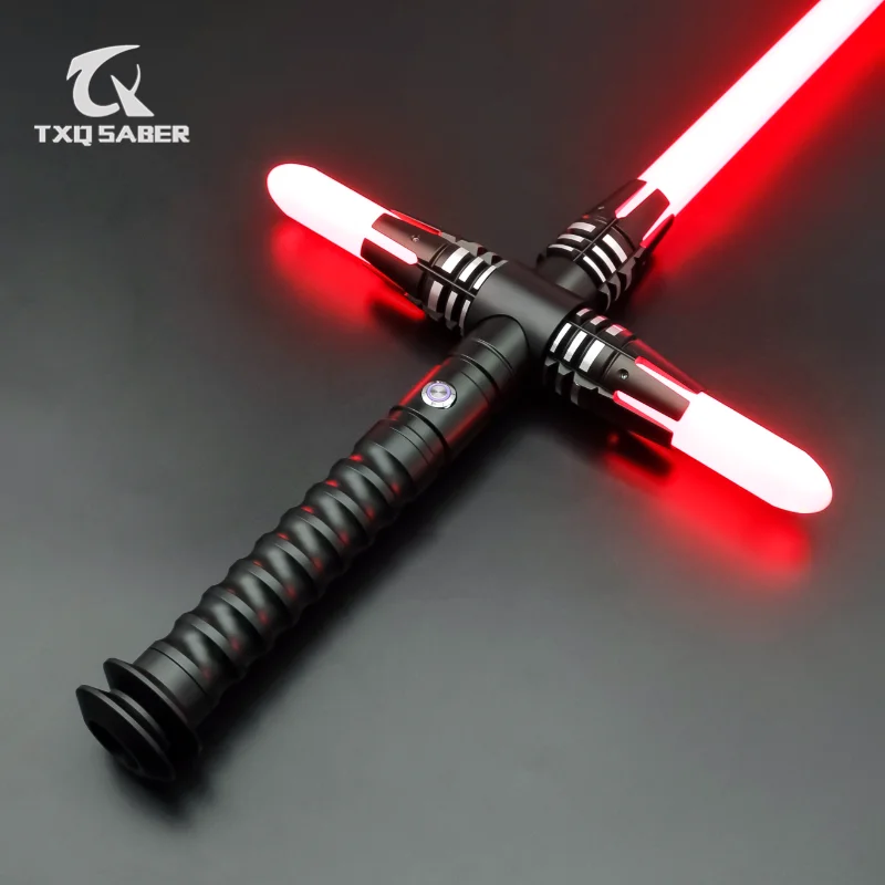 

TXQSABER Smooth Swing Heavy Dueling Lightsaber 12 Color Changing 16 sets Sounds Metal Hilt Cross Laser Sword Cosplay Kids Toys