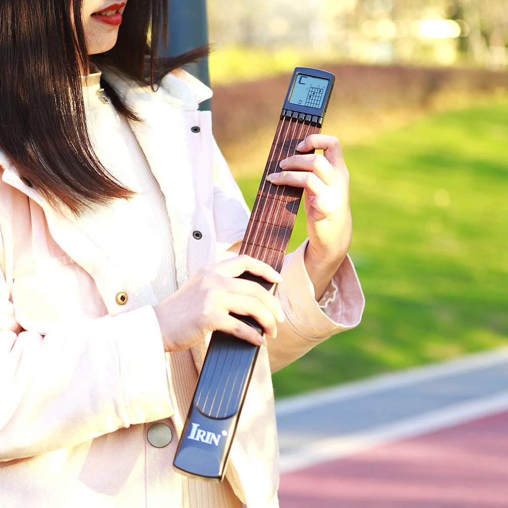 Карманный тренажер для гитары инструмент тренировки с экраном 6 Лады пальцев