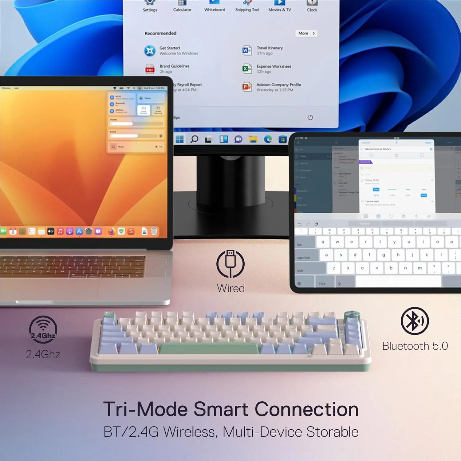 Беспроводная механическая игровая клавиатура Redragon K673 PRO 75%