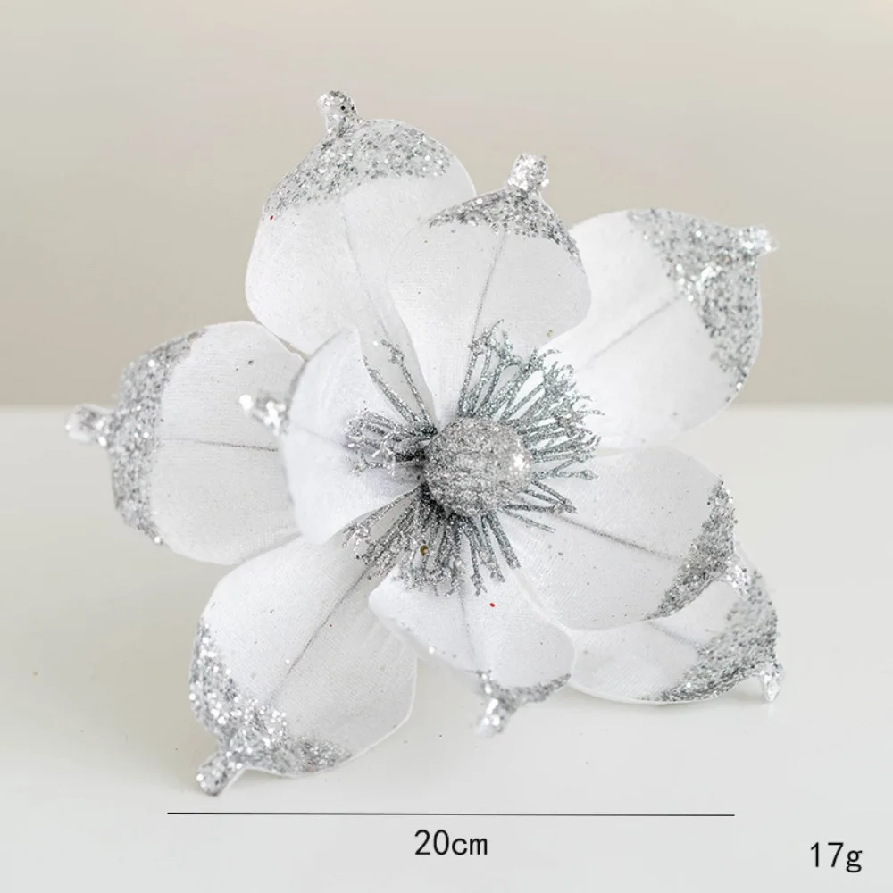 Искусственные цветы для рождественской елки, пластик, 20 см