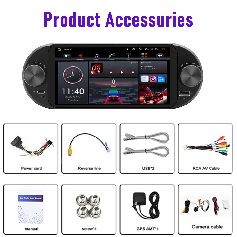Фото 6-дюймовая автомагнитола для Chrysler Town & Country 04-07 с GPS, беспроводным Apple CarPlay, Android 15, камерой, Wi-Fi, 4-64 ГБ памяти №5