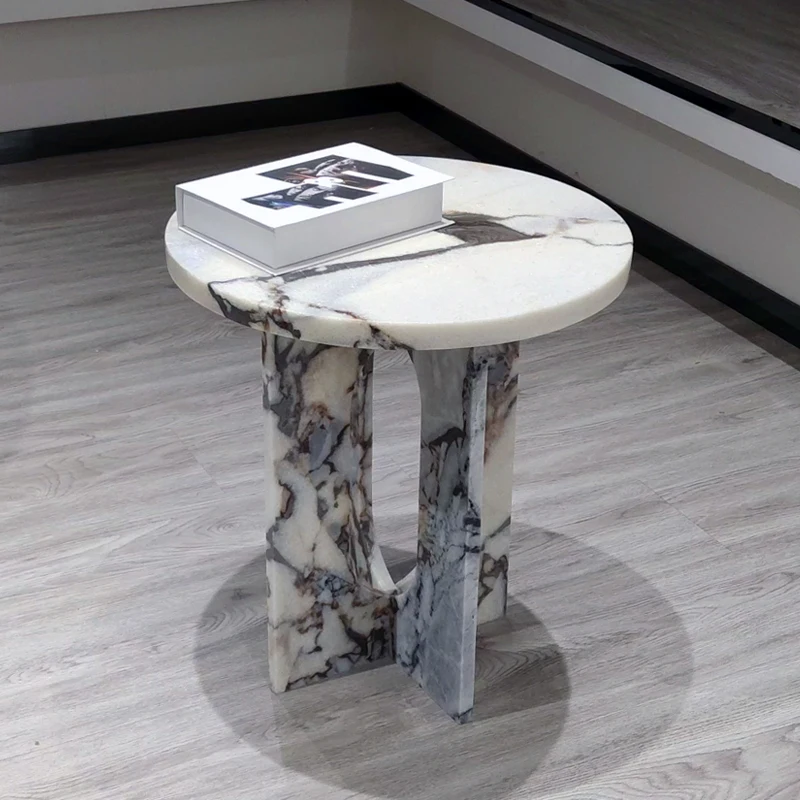 

Italian style new luxury side tables minimalist living room square natural marble wholesale side table