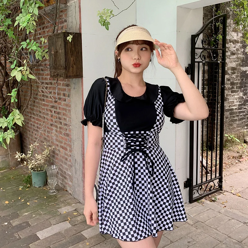 Ruffles Floral Print Hollow Out One Piece Swimsuit Women Lovely U-neck Plus Size Swimwear Bathing Suit Women 2023 Beachwear