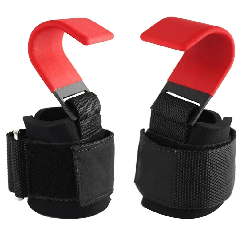 

Weight Lifting Hook Grips With Wrist Wraps Hand-Bar Wrist Strap Pull-Ups Lifting Gloves