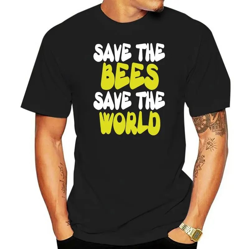 

Men tshirt Save The Bees Save The World Beekeeper T-Shirt cool Printed T-Shirt tees top